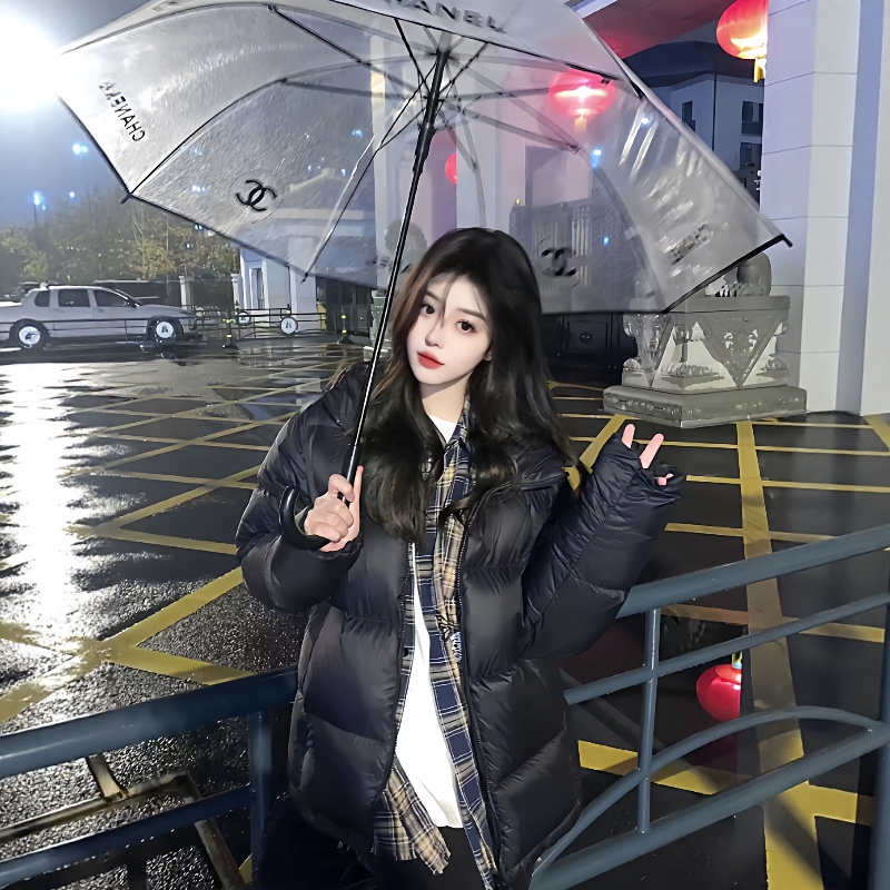 Black Short down Jacket for Women, 2025 Winter New Thickened Hooded Petite White Duck down Puffer Coat