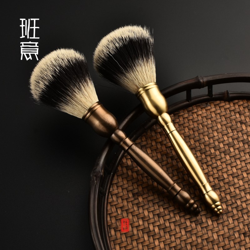 Pure copper pot pen brush kung fu tea brush pure copper brush without tea brush brush brush