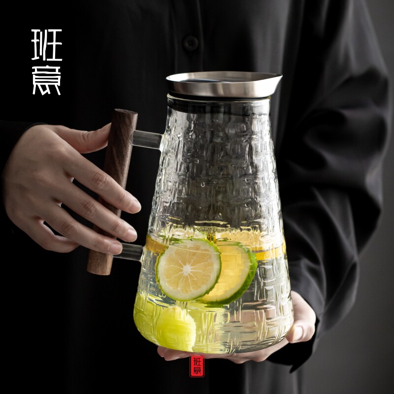 Class Mind Cold Kettle High Temperature Resistant Explosion Protection Large Capacity Cold Kettle Teapot Cup Summer Sun Style Home Glass Suit