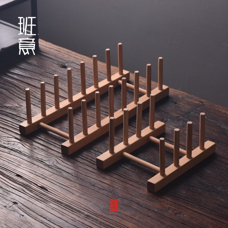 Pu-yu tea cake showcase beech wood tea bracket tea holder multi-layer bamboo cucumber display rack tea ceremony spare