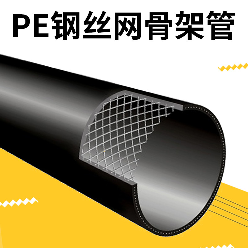 New material PE pipe to water pipe high-density polyethylene straight wire mesh skeletal plastic composite pipe PE fire pipe-Taobao