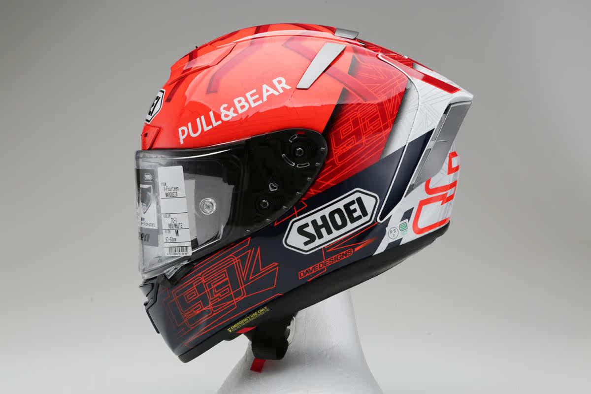 Тюнинг мотоцикла shoei x14 marquez6 马奎斯x14 红蚂蚁6代摩托车头盔日版原厂正品