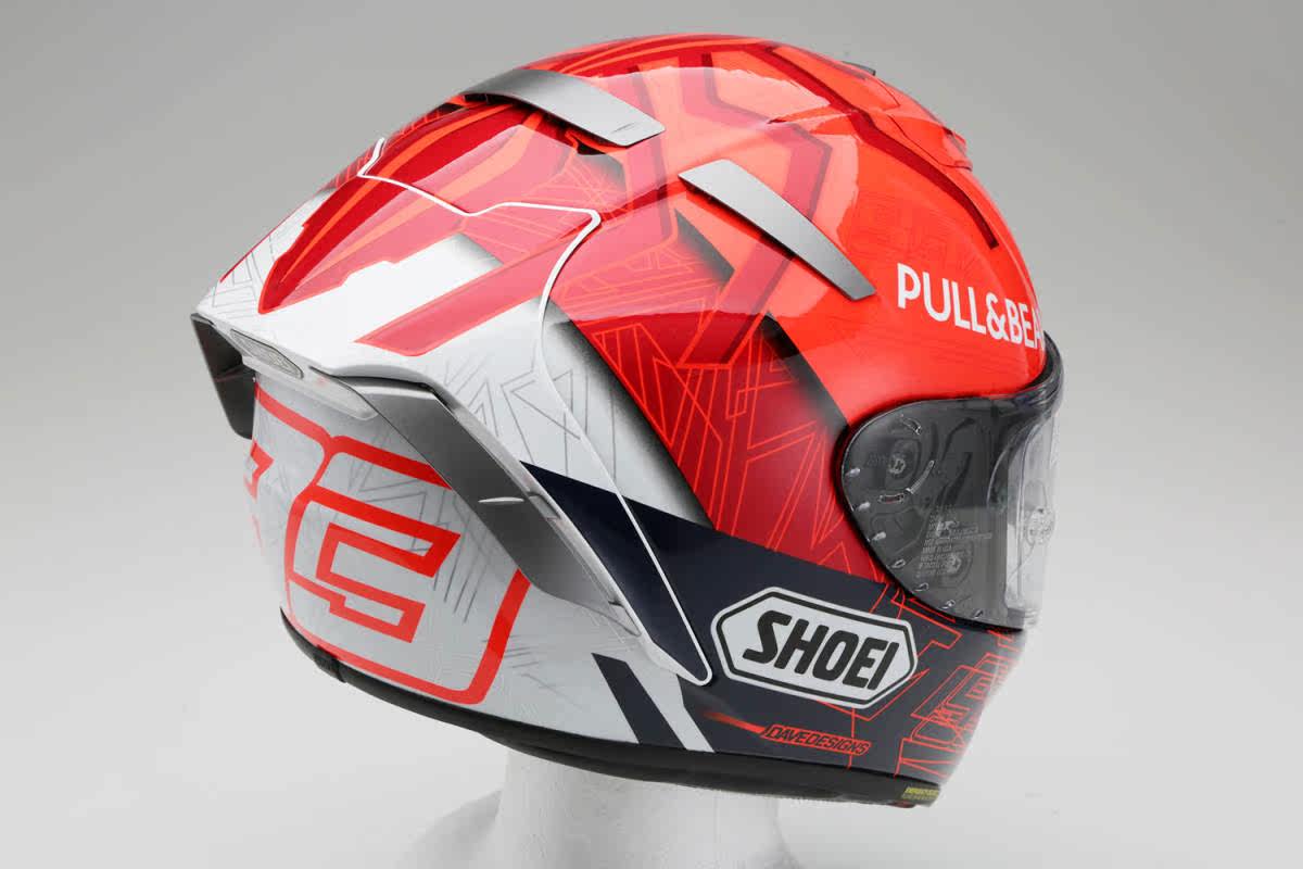 Тюнинг мотоцикла shoei x14 marquez6 马奎斯x14 红蚂蚁6代摩托车头盔日版原厂正品