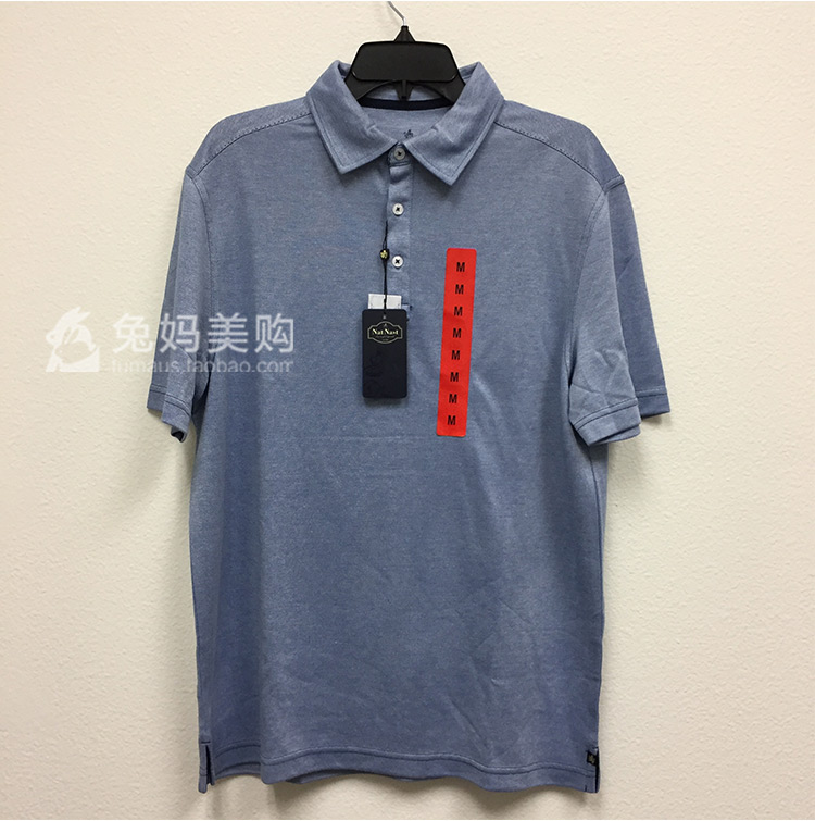 Mỹ thỏ mẹ đàn ông đích thực đứng cổ áo thoải mái lỏng lẻo polo ngắn tay áo thun trực tiếp thư áo phông kẻ ngang nam