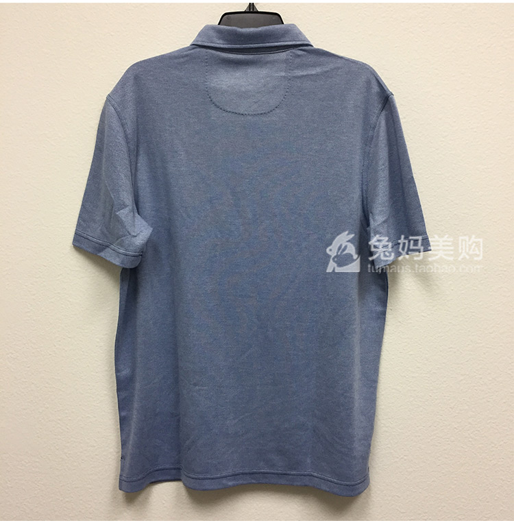 Mỹ thỏ mẹ đàn ông đích thực đứng cổ áo thoải mái lỏng lẻo polo ngắn tay áo thun trực tiếp thư áo phông kẻ ngang nam