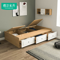 Custom small apartment multi-function tatami high box bed Storage bed without headboard bed Drawer bed sheet bed