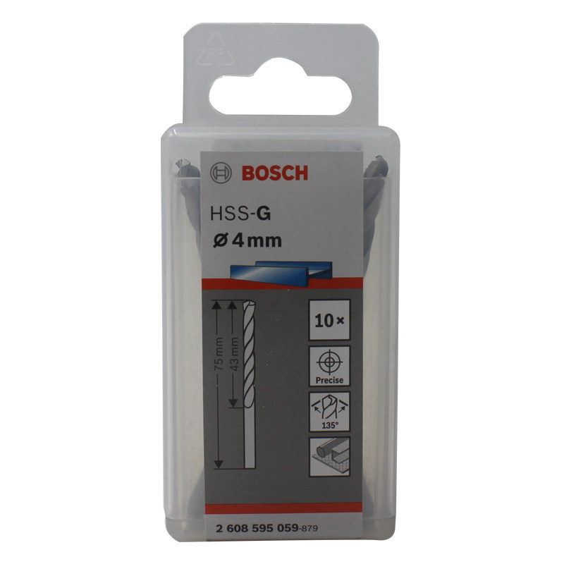 German Bosch original twist drill bit 4mm electric drill perforated drill bit metal straight shank high speed mesh twist drill tip