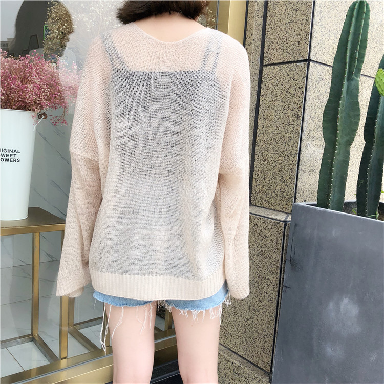 Hồng Kông hương vị retro chic phong cách lười biếng lỏng phần mỏng áo len dài tay mùa hè hoang dã mỏng chống nắng quần áo cardigan áo cardigan nữ dáng dài