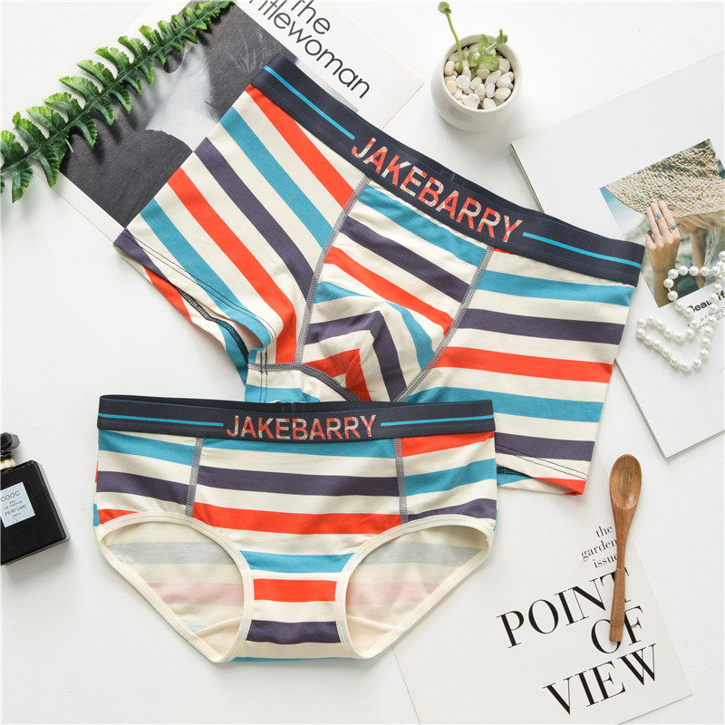 High - end couple underwear 2018 new cotton Model cotton comfortable breathable suit male horn cute