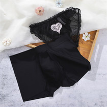 Giant Sweet ~ Sweet Temptation ice silk couple underwear set large size womens mesh breathable file cotton mens middle waist