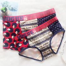 A set of national counter high quality couple underwear cotton modeler cotton breathable comfortable mens flat corner