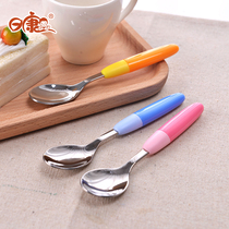 Rikang baby stainless steel food spoon baby cutlery Bowl Spoon children feeding spoon spoon stalk rice spoon soup spoon