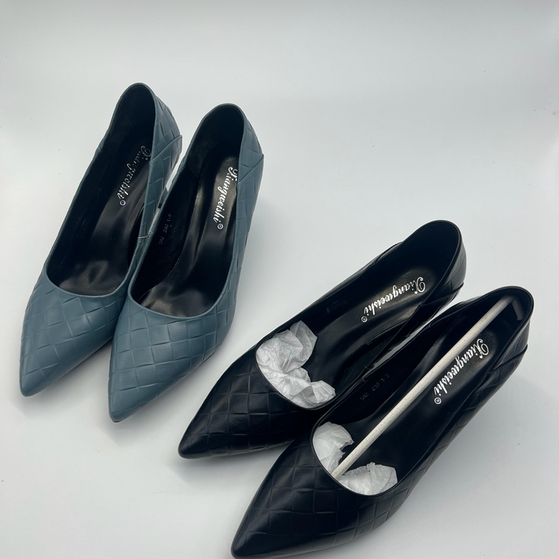 Plus-Size Women's Shoes Size 40, First-Layer Cowhide Pointed-Toe Single Shoes, European and American Style, Elegant and Simple, Korean Version, Thin High Heels 582