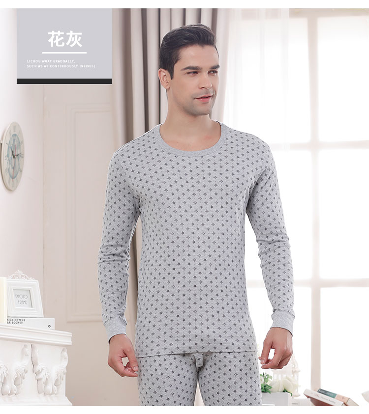 Ý lớn của nam giới bông đồ ngủ dài tay quần mùa thu và mùa đông kích thước lớn cotton đồ lót nhiệt dịch vụ nhà phù hợp với