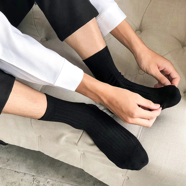 3 đôi tất cao cấp bằng sợi tre của Nhật Bản vớ nam ống vớ thời trang kiểu dáng kinh doanh quý ông vớ