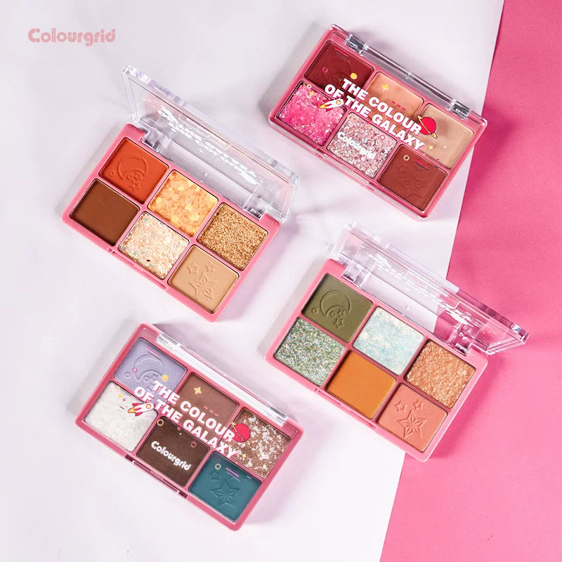 Eyeshadow palette, matte small nail sequins, six colors, long-term effect