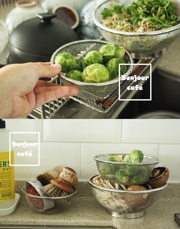 Spot Japan stainless steel drain basket washing basket Amoy rice basin fruit and vegetable storage basket Kitchen filter basket mesh screen
