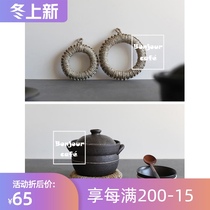 Japanese straw pot pad insulation mat level people manual pot apply eternal cooked individually mat teapot sand pot holders anti-scalding placemats