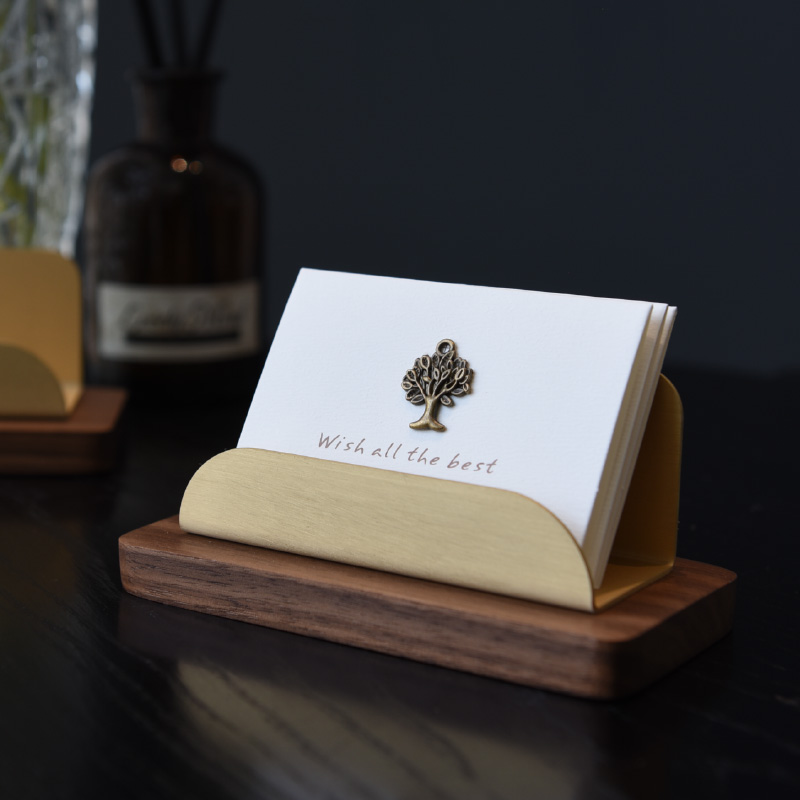 Release Business Card Shelf High-end Wooden Containing Boxed Card Holder Card Case Wood Clip Box Front Desk Show Set Up