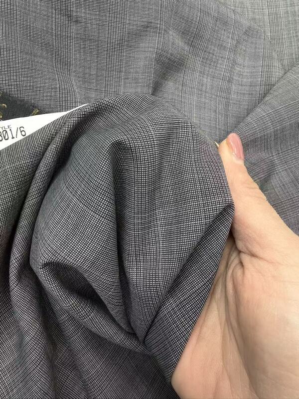 150cm Wide 1.29m g Imported Gray Wool Worsted Plaid Clothing Fabric