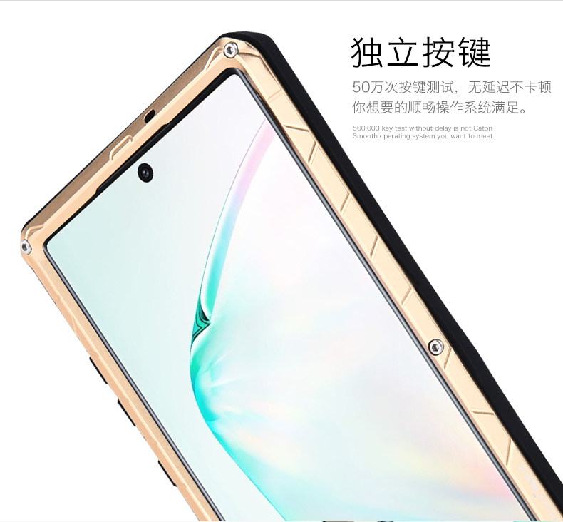 iMatch Water Resistant Shockproof Dust/Dirt/Snow-Proof Aluminum Metal Military Heavy Duty Armor Protection Case Cover for Samsung Galaxy Note 10 Plus & Samsung Galaxy Note 10