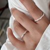 All-over S925 sterling silver twist ring for women