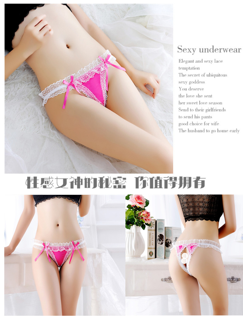 4 nạp Nhật Bản đồ lót hộp đêm hot nữ mở tập tin lưới ren trong suốt sexy thấp eo thong T quần mỏng