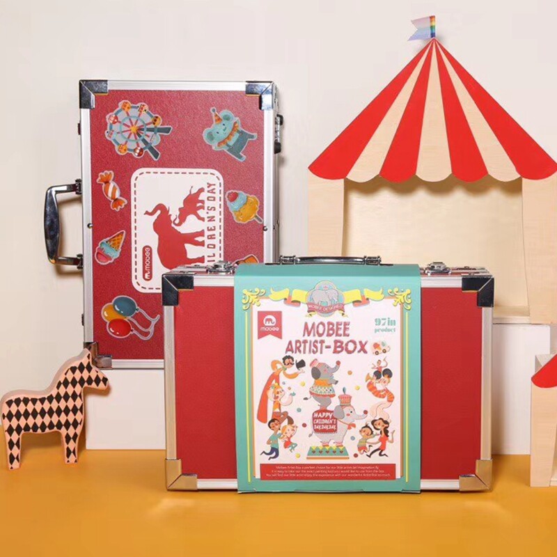 MOBEE Children's Drawing Brush Tool Set Art Drawing Drawing Students New Year Tiger Year Gift Pencil Gift Box