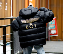 Trendy Woo Boy London Down Jackets Back Eagle Bronzing Printed Down Cotton Jacket