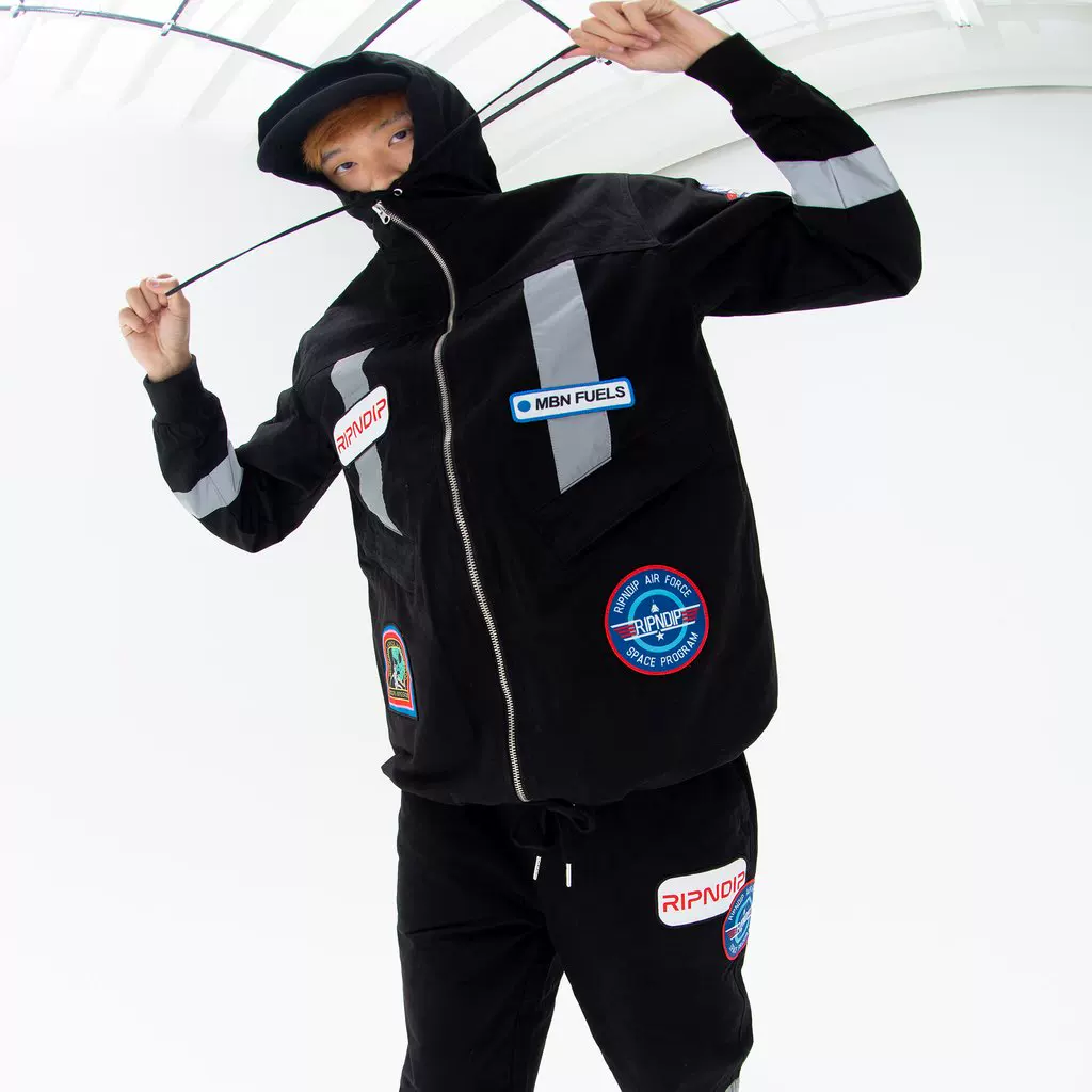 [Специальное предложение] RIPNDIP NERM FLIGHT JACKET Plusted Cat Reflective Space Coach Jacket