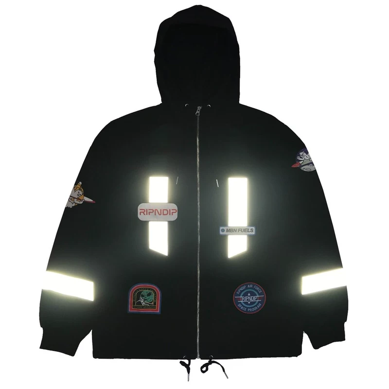 [Специальное предложение] RIPNDIP NERM FLIGHT JACKET Plusted Cat Reflective Space Coach Jacket