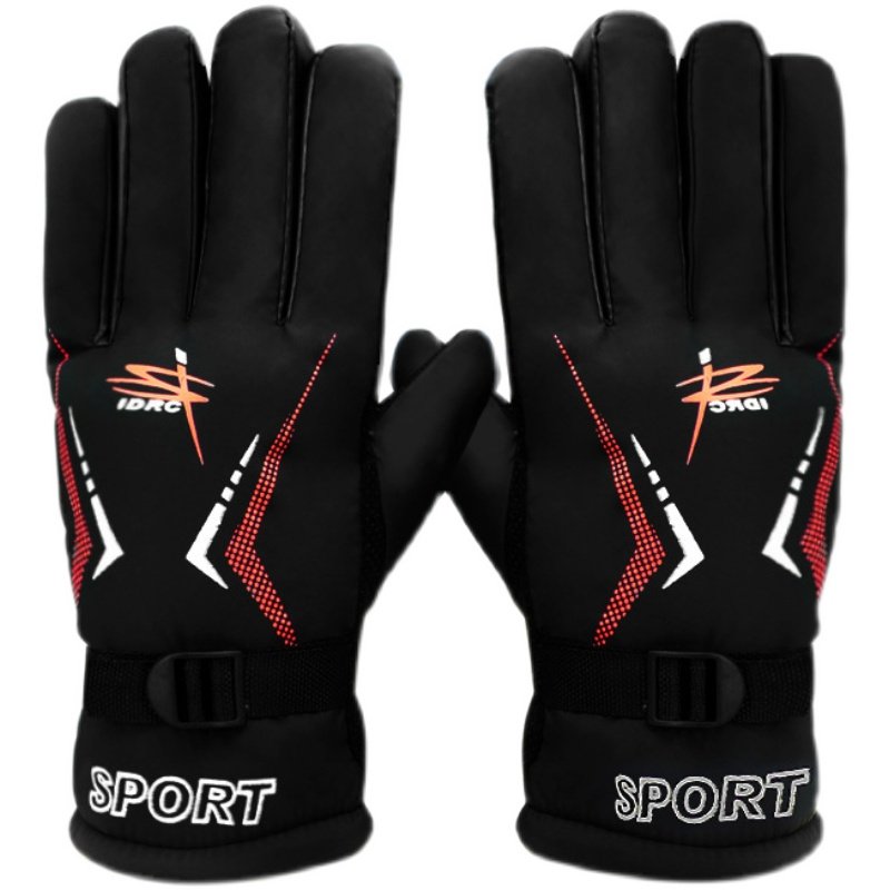 Men's Winter Cycling Gloves, Fleece-Lined, Thickened, Outdoor Windproof, Waterproof, Warm, Motorcycle Gloves, Water-Resistant for Men