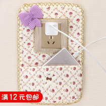 Fabric belt pocket can hold mobile phone convenient switch sticker pocket switch sticker socket sticker decorative protective cover