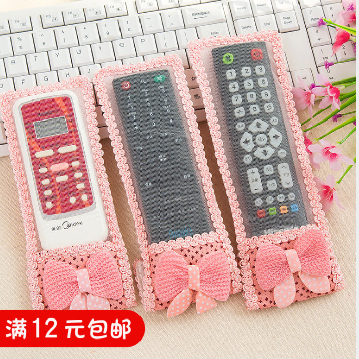 Han Edition Cartoon Cloth Art Full of Star Point Dot Butterfly Knot Air Conditioning TV Multipurpose Remote Control Kit Shield