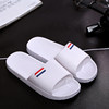 Slippers for Women Indoor Non-Slip Home Use Simple Pure Color Couples Home Bathing Bathroom Slippers Men Black and White Summer