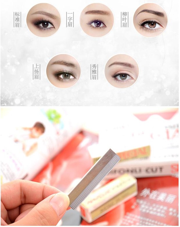 Lưỡi lông mày bằng thép không gỉ chuyên nghiệp Dụng cụ trang điểm 10 bộ Bộ trang điểm Nghệ sĩ lông vũ đặc biệt cạo lông mày - Các công cụ làm đẹp khác miếng kích mí