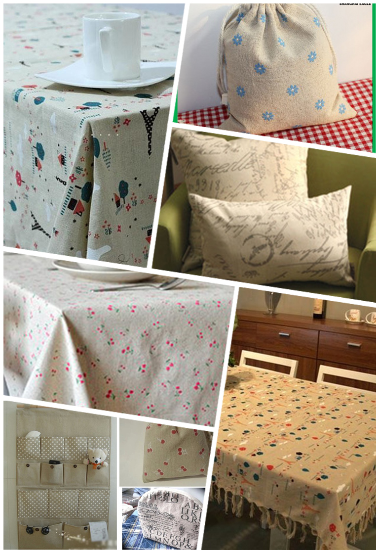 Chất liệu vải lanh cotton in vải lanh vải lanh sofa vải lanh hoa kẻ sọc vải thủ công tự làm khăn trải bàn cotton thô