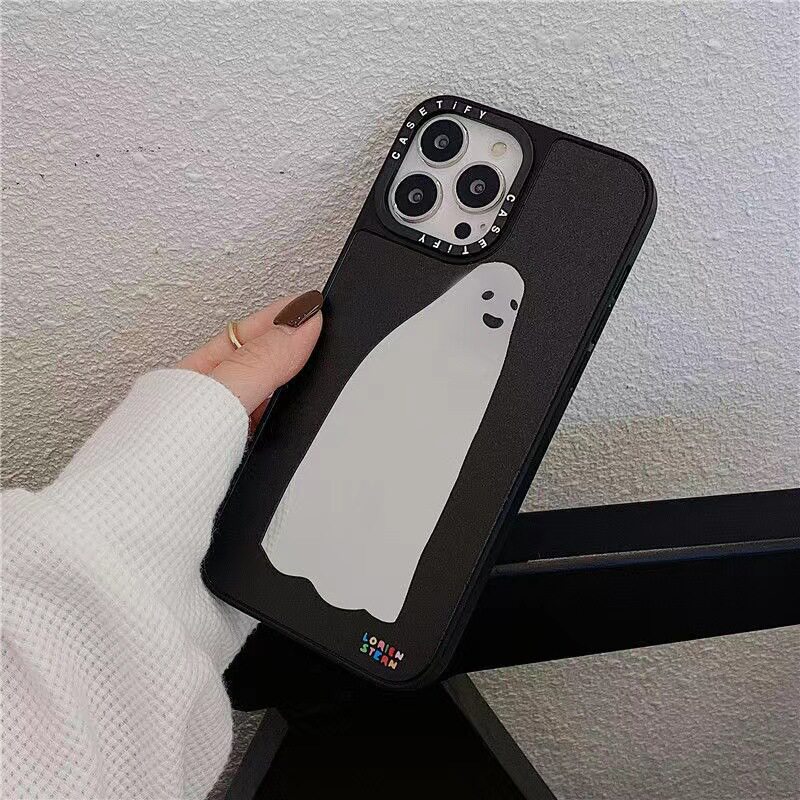 Tide brand ghost creative suitable for Apple 12PROMAX mirror phone case iPhone13mini anti-fall 11 soft