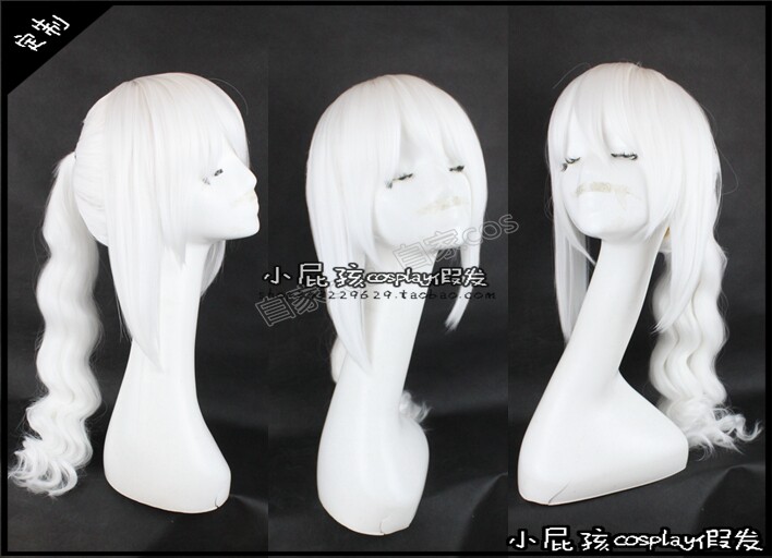 White ponytail, wig, cosplay, custom-made