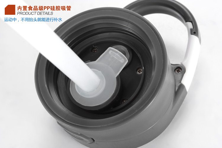Chạy Hướng dẫn P560 Thép không gỉ cách nhiệt thể thao chai đôi ống chân không thiết kế chạy ngoài trời bình uống nước có ống hút