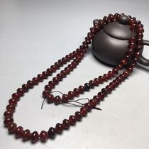 Natural silk wrapped burgundy lantern wrapped old agate necklace size 10 3x8 3mm material old object