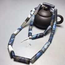 Natural silk-wrapped old agate necklace with high oil coating Size 39 9x10 3mm Material Agate Chalcedony