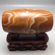 Natural silk wrapped old agate beads size 109 9x67 9mm material agate chalcedony old object