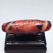 Natural silk wrapped old agate size 53 6x15 8mm material agate chalcedony antique old object