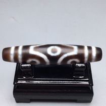 Tibetan high oil patinated six-eye calcified horseshoe pattern old Dzi beads size 57 8 12 2mm material old object