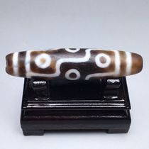 Tibet Nine-Eyed Horseshoe Pattern Old Dzi Beads Size 58 1x13 5mm Material Agate Chalcedony Creative Gift