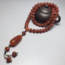 Natural silk wrapped melon beads old agate necklace size 13 4x9 2mm material agate chalcedony treasures