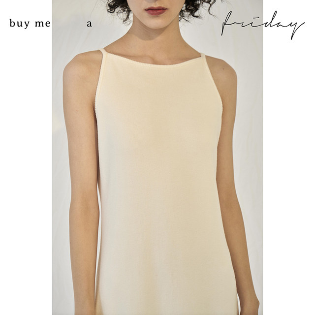 buymeaFriday French-neck one soft knitted suspender dress