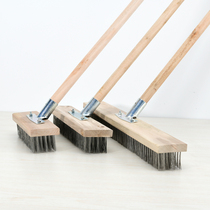 Long handle wire brush stainless steel wire brush floor brush pool moss iron brush derusting floor dirt cleaning brush