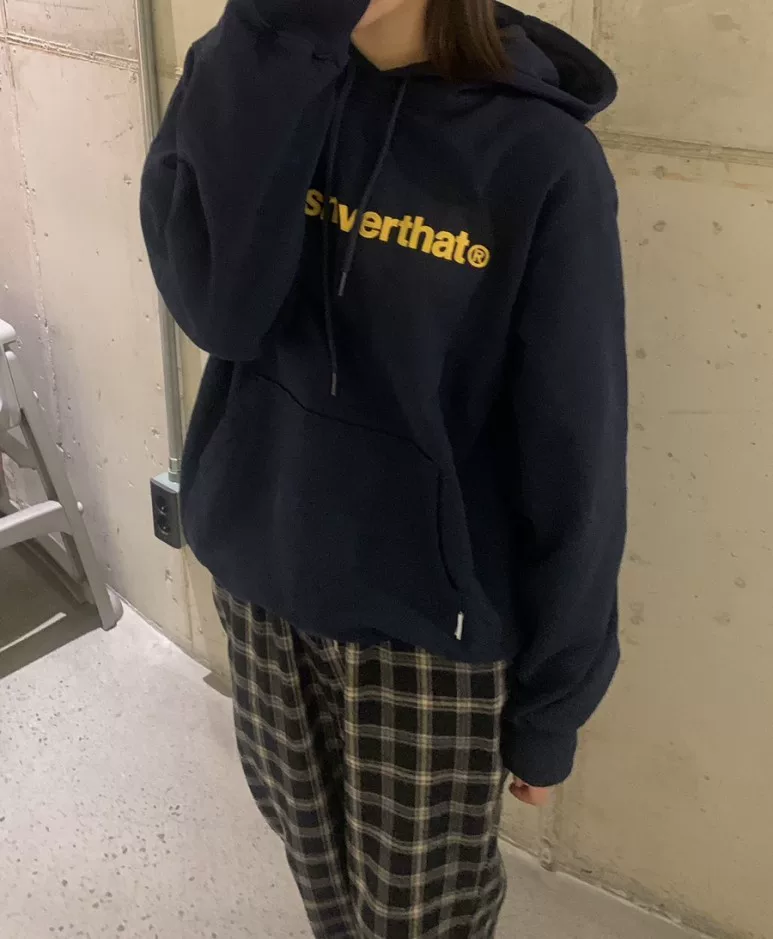 ThisISISISNEVERTHAT 22 autumn and winter new hooded alphabet embroidery plus velvet sweater Korean direct mail